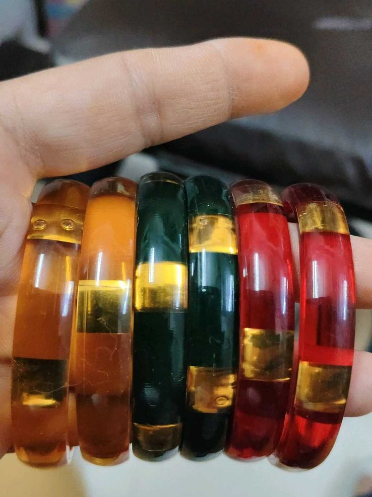 Set of 6 Colorful Bangle Bracelets