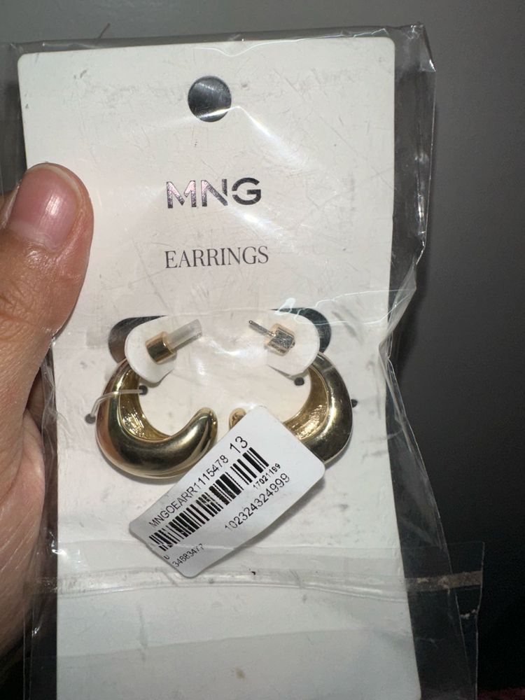 MNG Gold Hoop Earrings