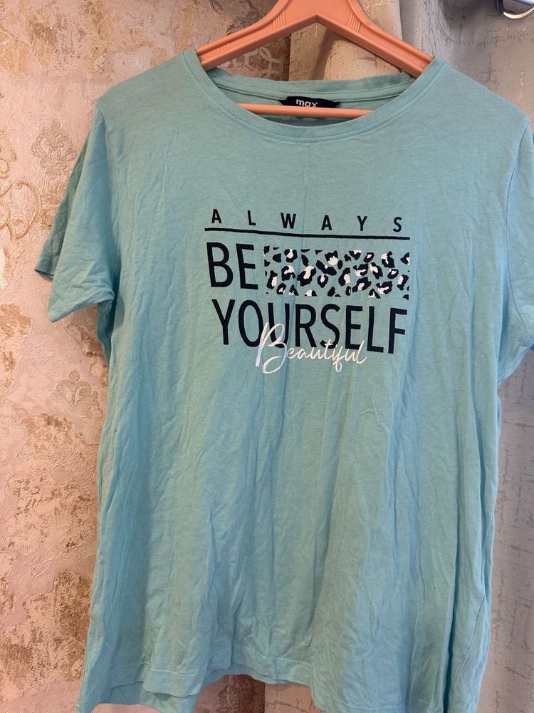 🛍️🛍️Trendy Skyblue Regular T-shirt- Bust- 36/34