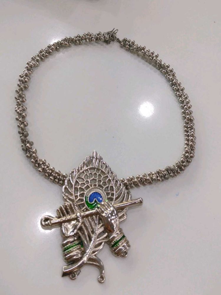 Lord Krishna Flute Pendant Necklace