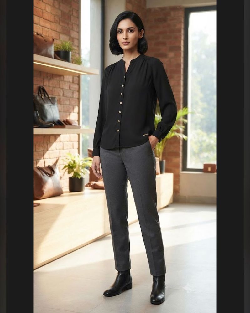 Allen solly- Chic Black Long Sleeve shirt