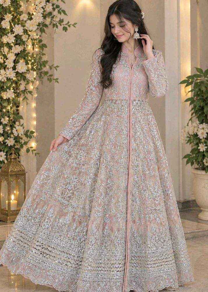 Elegant gotapatti Gown with lahenga nd dupatta