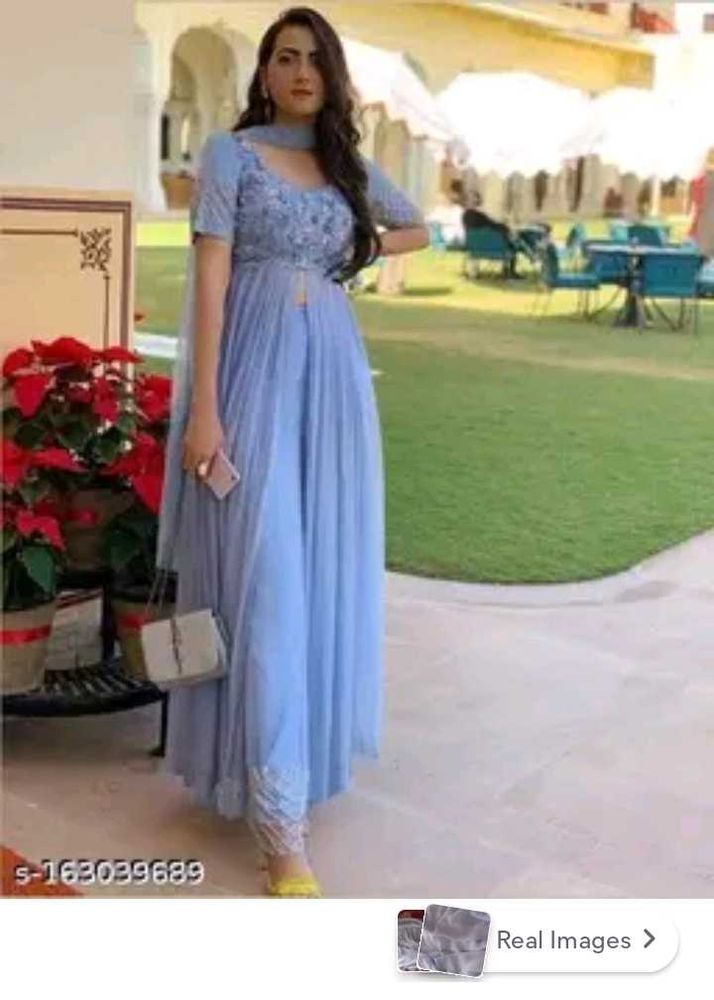 Elegant Blue Anarkali Suit Set