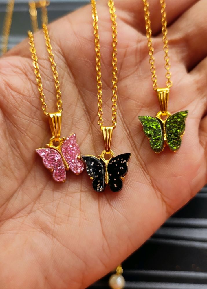 Sparkly Butterfly Necklaces