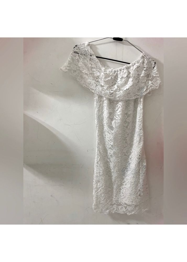 White Bodycon Off Shoulder Dress Short Length