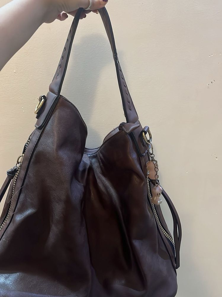 Chic y2k Brown Leather Shoulder Bag