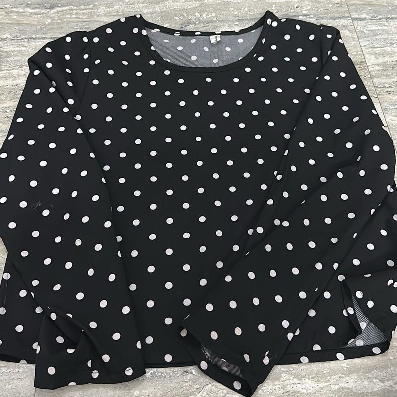 Classic Polka Dot Long Sleeve Top