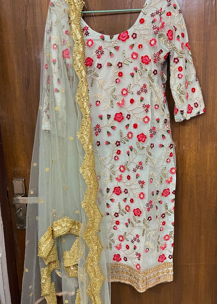 Embroidered Kurta Set with Dupatta