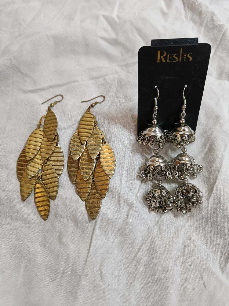 Stylish Earrings Set - Gold &amp; Silver Tones