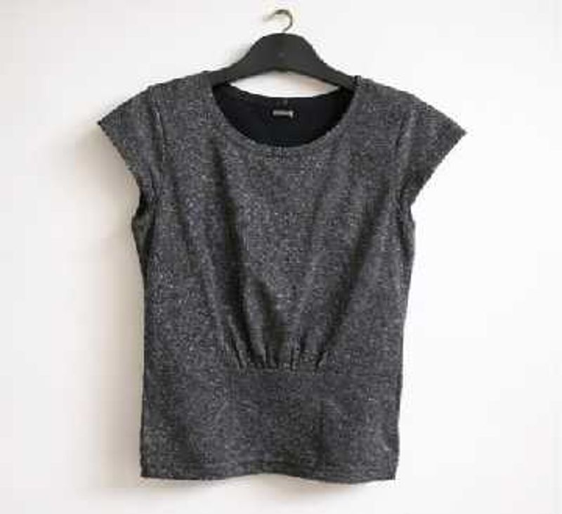 Sparkly Grey Cap Sleeve Top