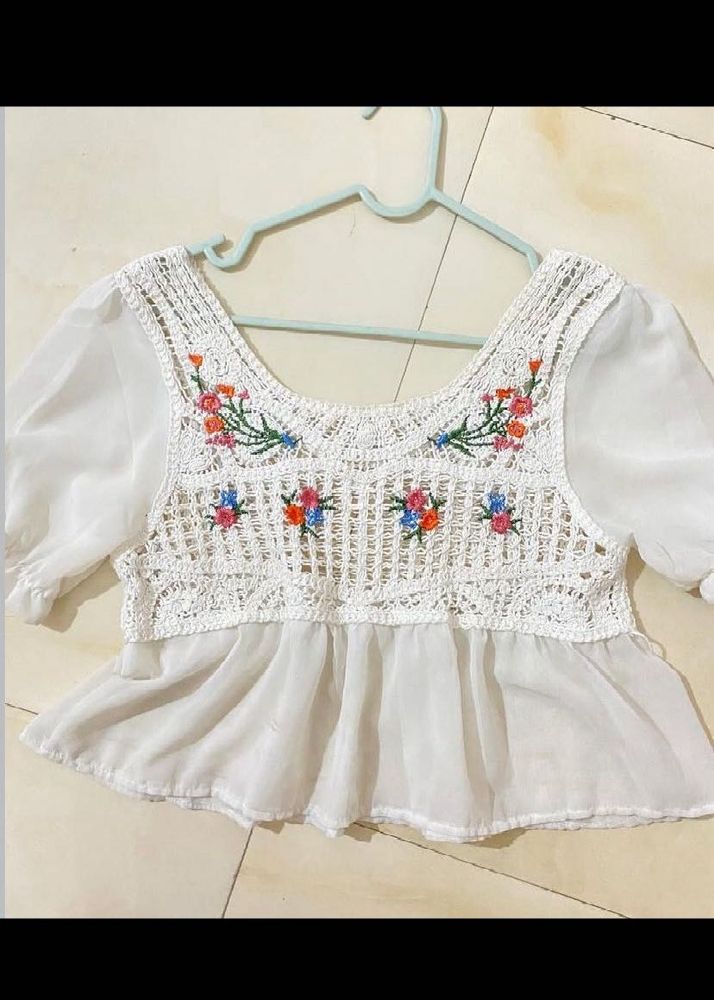 Embroidered Boho Peplum Blouse