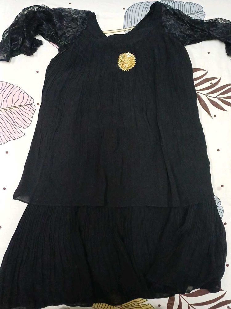 womens black a line dress