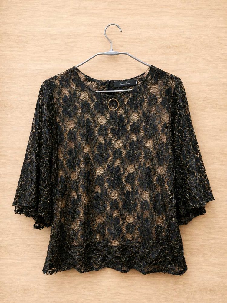 Black &amp; Gold lace top