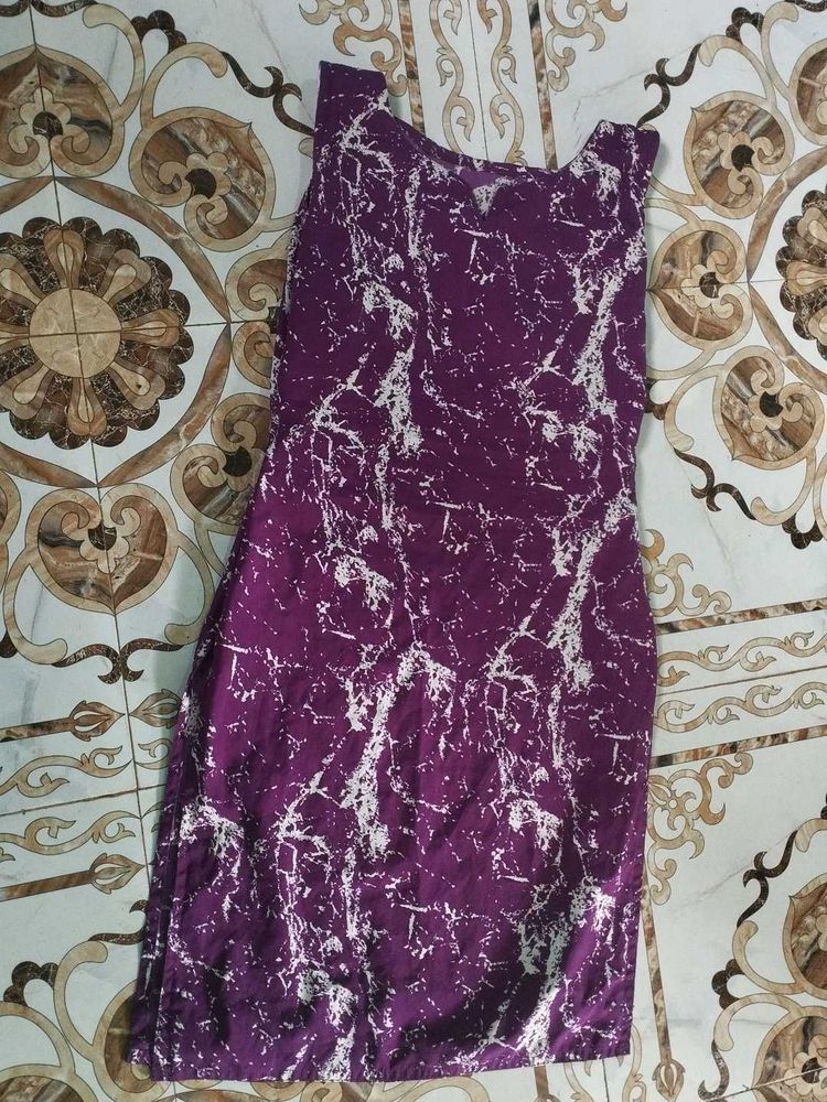 Purple Marble Print Dress