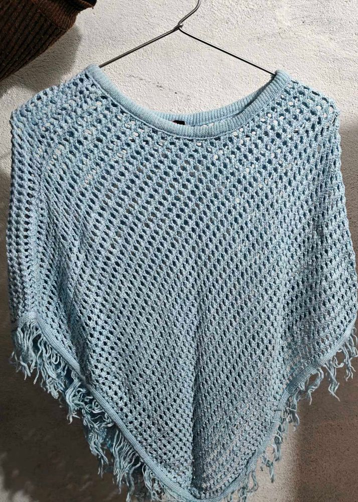 Crochet Fringe Poncho Cover-Up
