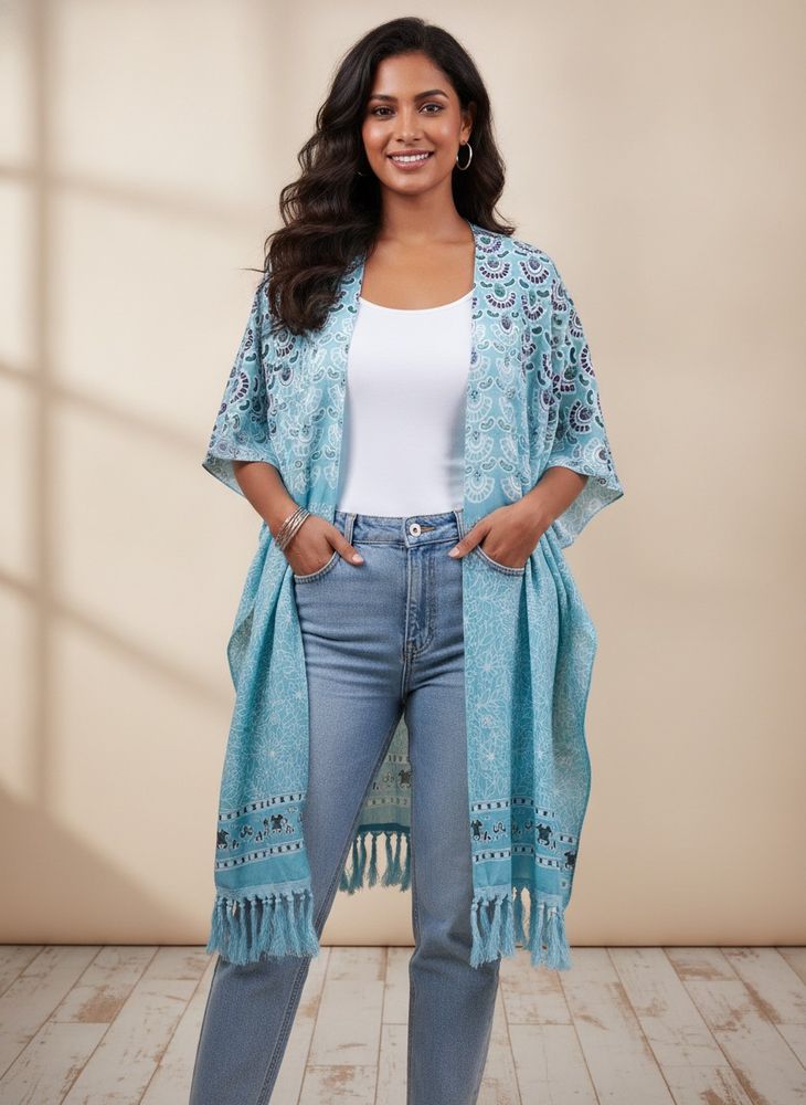 Bohemian Blue Kimono Cardigan