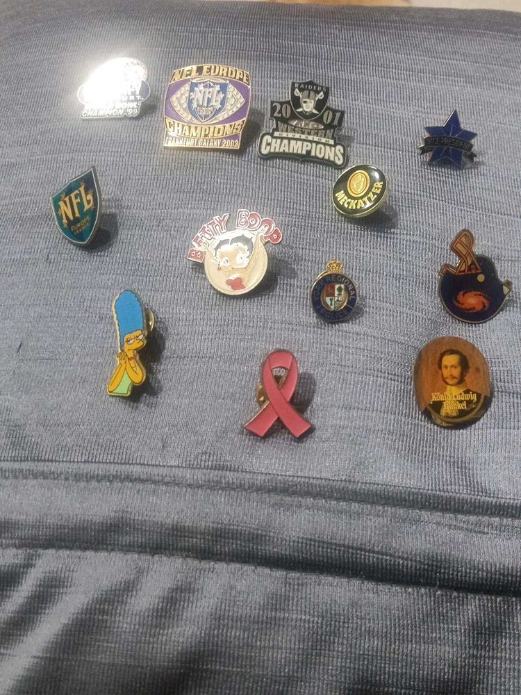 Assorted Pinback Buttons Collection 12 piece set (