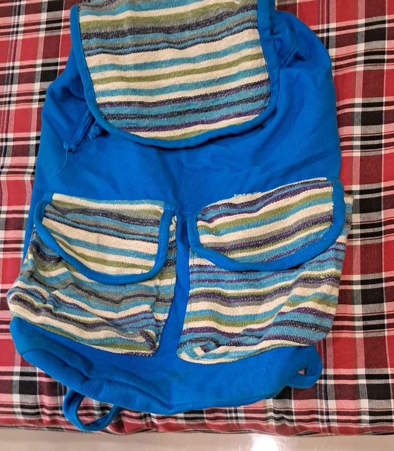 Blue Canvas Backpack Bag