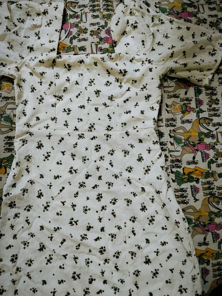White Floral Mini Dress