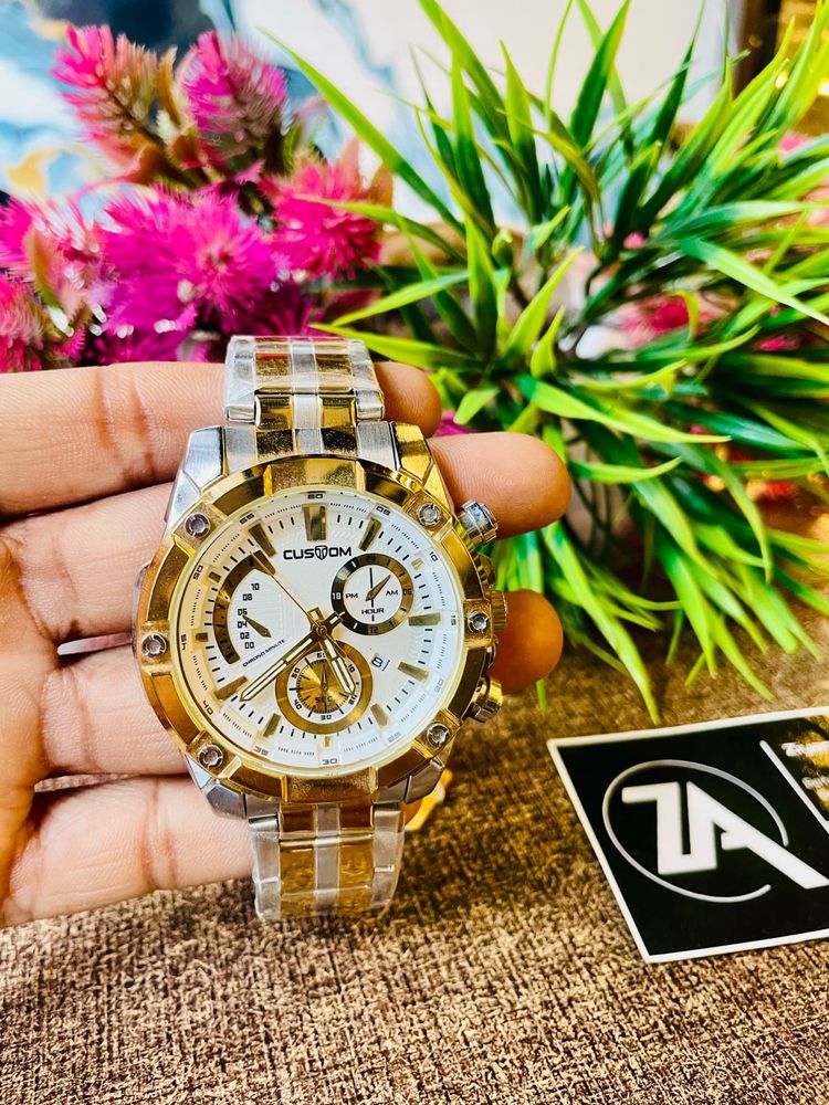 Gold &amp; Silver Tone Chronograph Watch