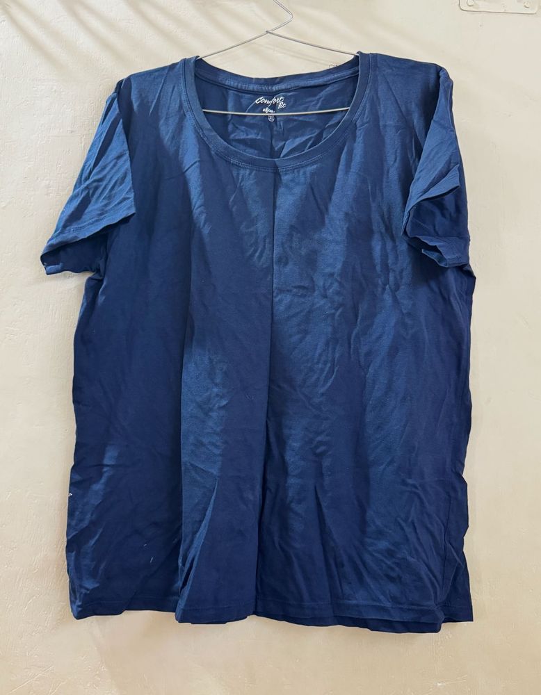 Solid Blue Basic T-Shirt