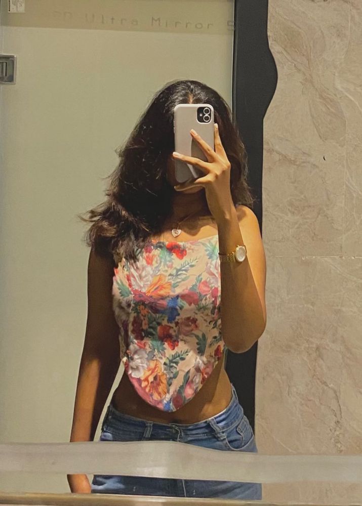 Floral Print Crop Top