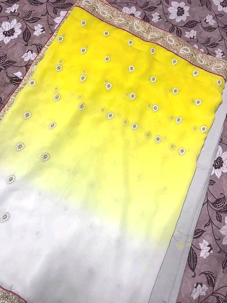 Beautiful Ombre Yellow Saree