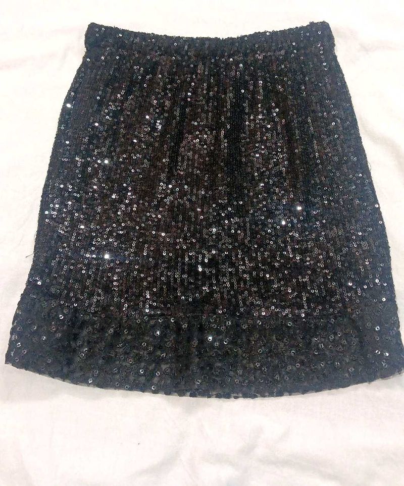 Sparkly Black Sequin Skirt