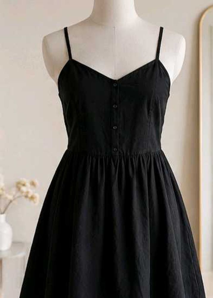 H&amp;M Black Cami skater Mini Dress
