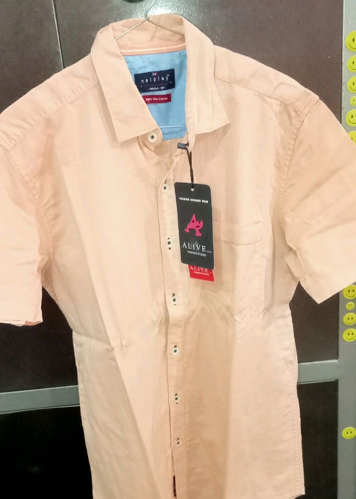 Men's Peach Casual Shirt