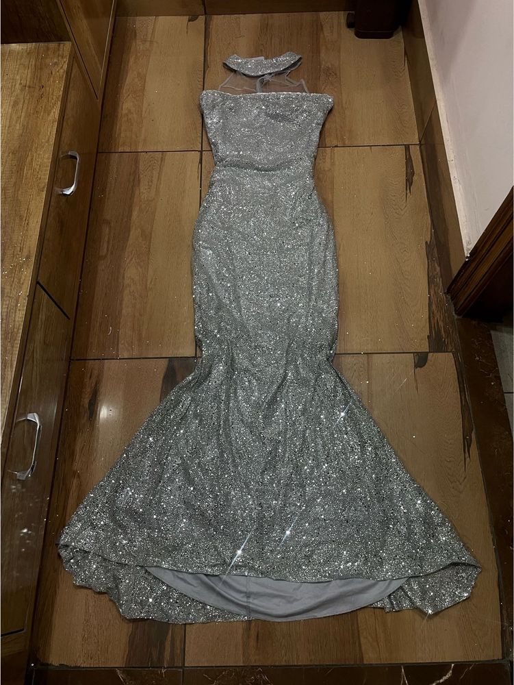 Sparkling Silver Evening Dress