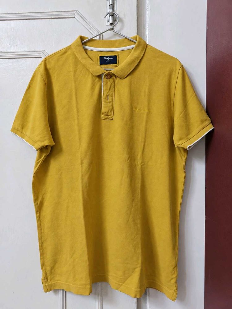 Men's Yellow Pepe Jeans Polo T-shirt