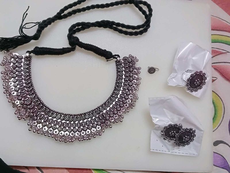 Oxidized Silver Jewelry Set