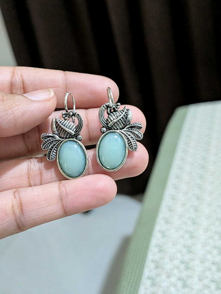 Bohemian Turquoise Oval Earrings
