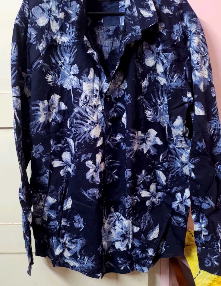 Alberto Floral Print Casual Shirt - 44 Relaxed fit