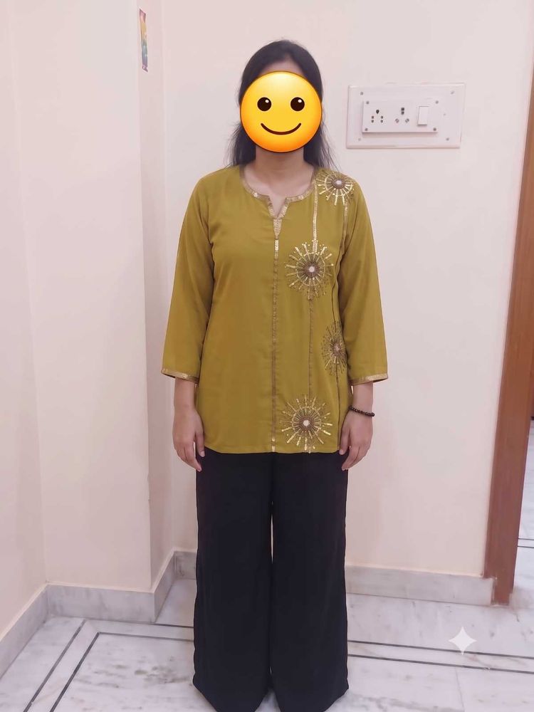 Mustard Yellow Pure Georgette top