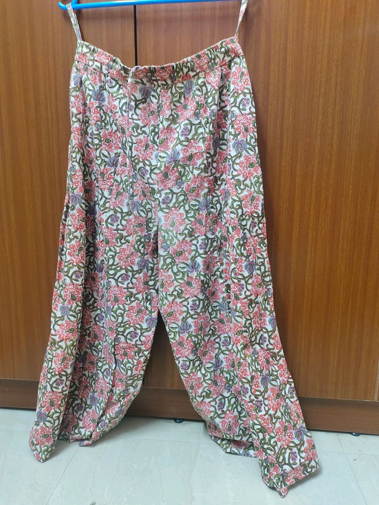 Wideleg Cotton Pant For Woman (Medium size)