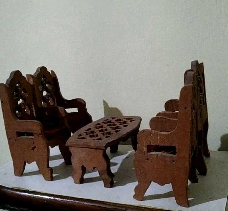 Vintage Miniature Dollhouse Furniture Set