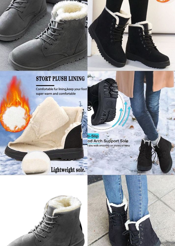 combo of 2 Winter Boots - Grey &amp; Black Pair
