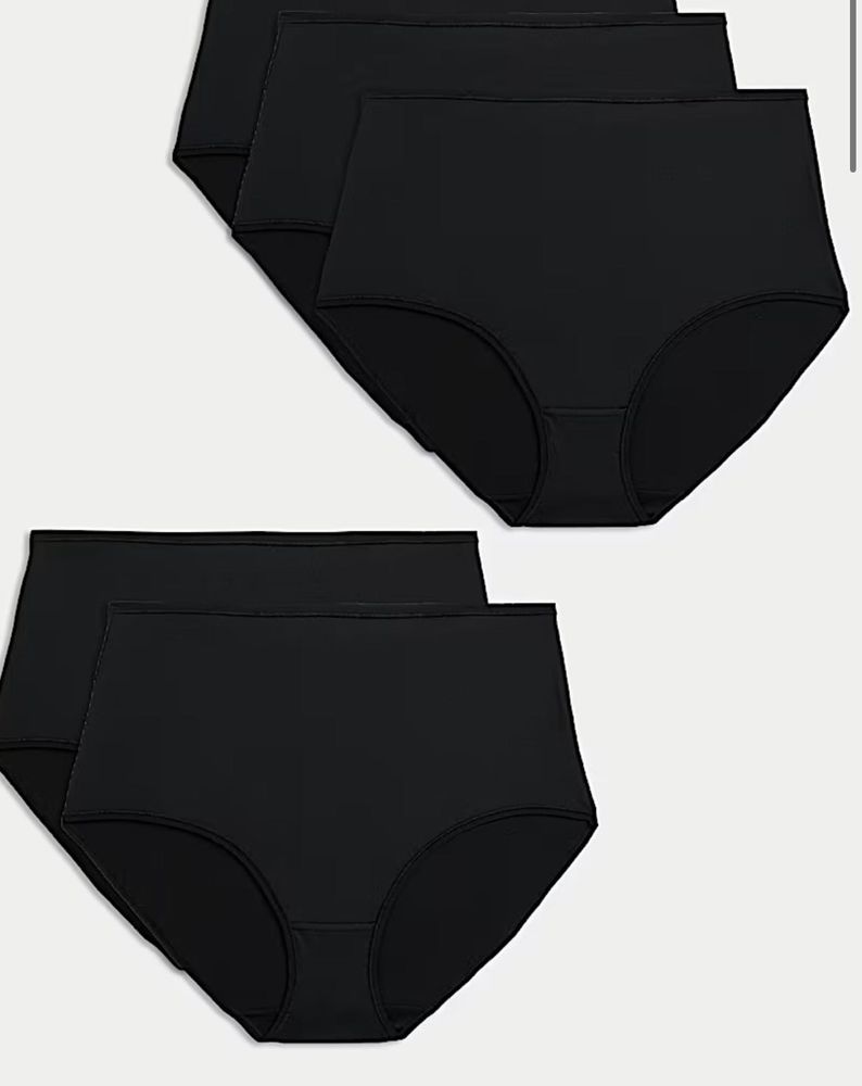 Black High-Waisted Underwear - Pack of 4