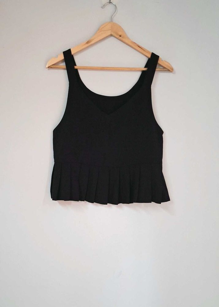 Black Peplum Tank Top