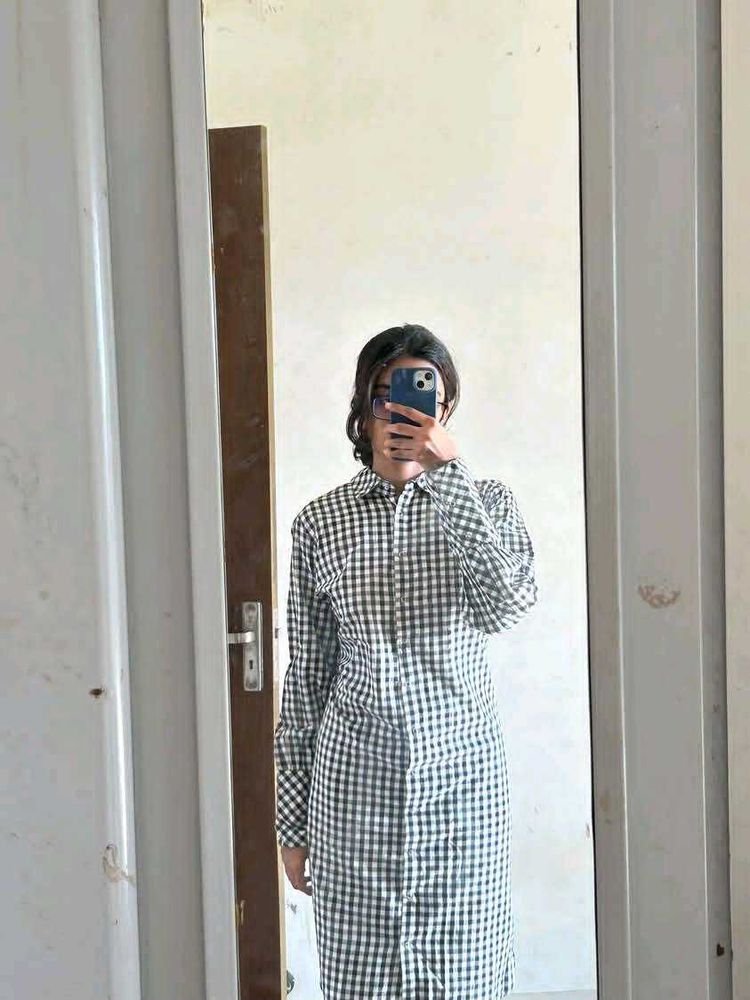 Classic Gingham Shirt Dress
