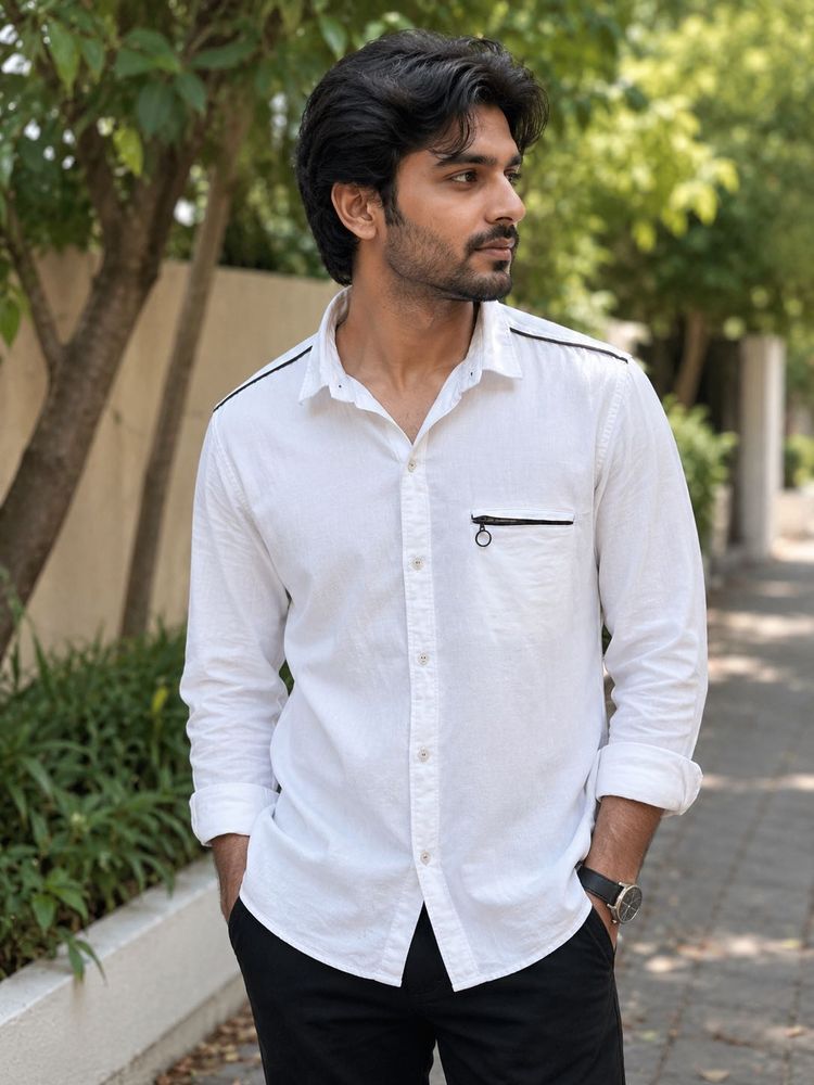 Unisex Stylish Pure Cotton White Shirt