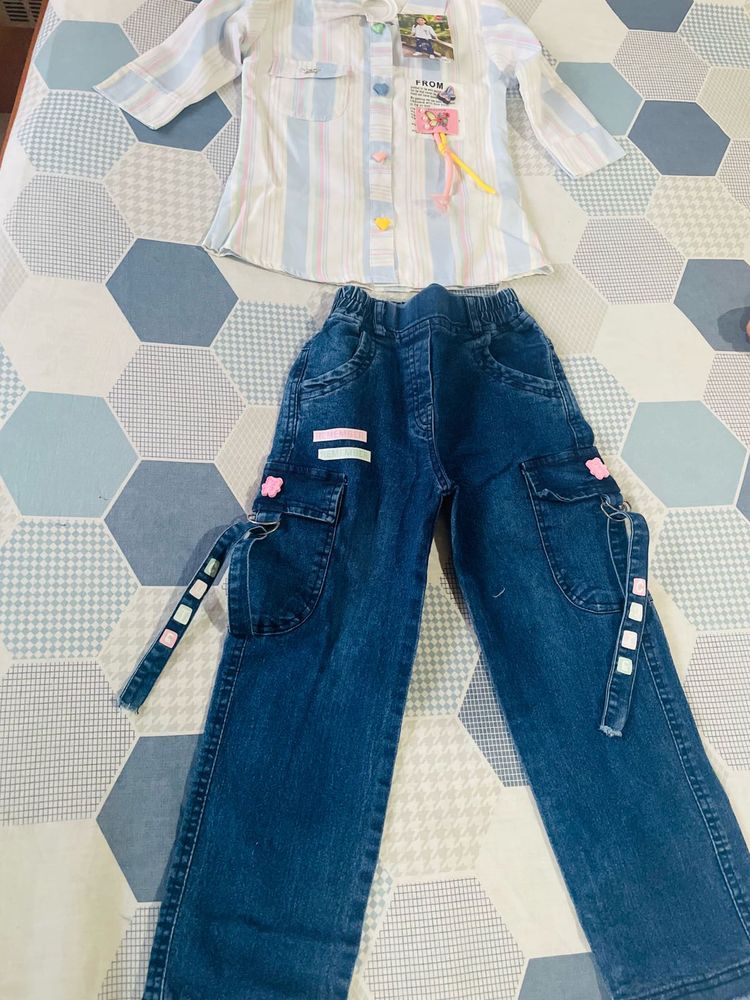 New fits to 6-8 years girl Cute Striped Shirt and