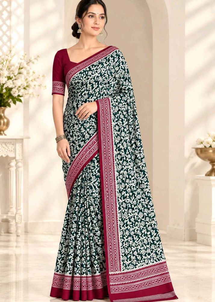 Elegant Floral Print Saree