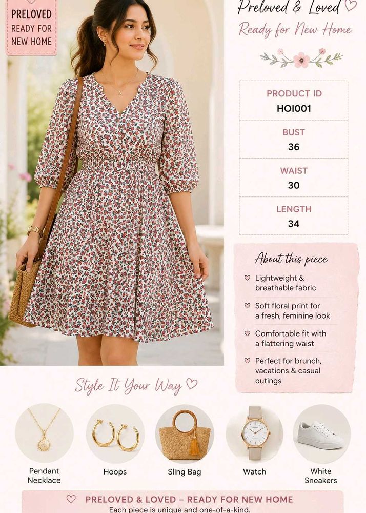 Floral Print V-Neck A-Line Mini Dress