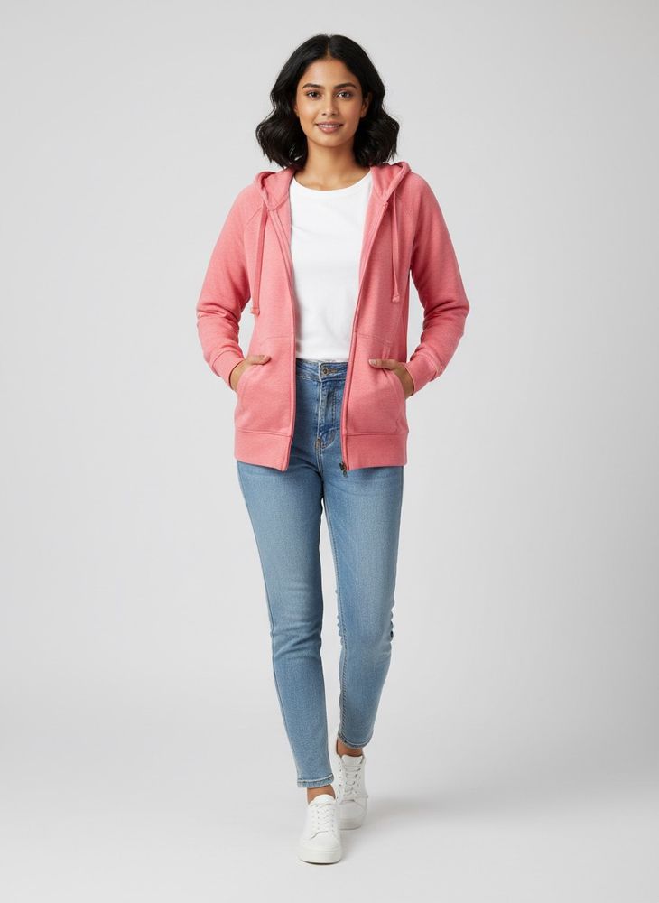 Pink Zip-Up Hoodie