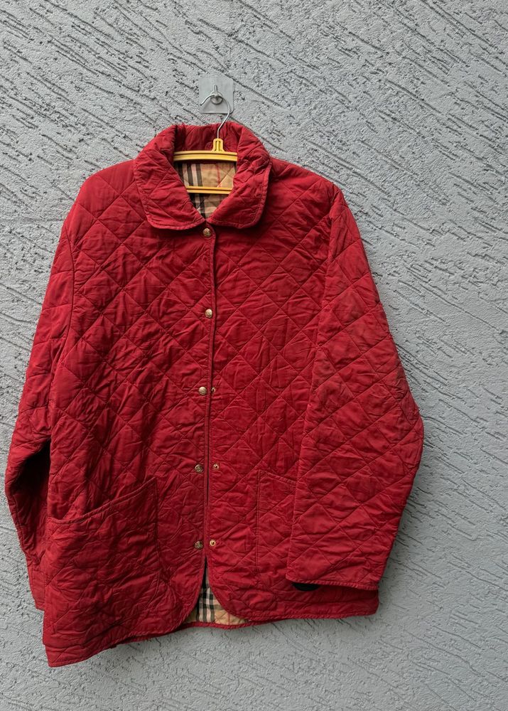 Chic Red Quilted Jacket