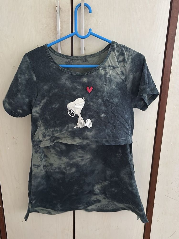 Snoopy Tie-Dye Nursing Tshirt