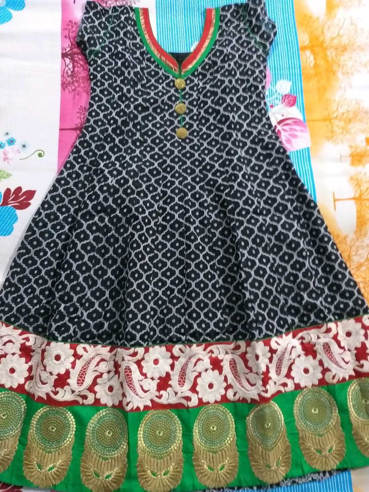 Patterned Anarkali Kurta